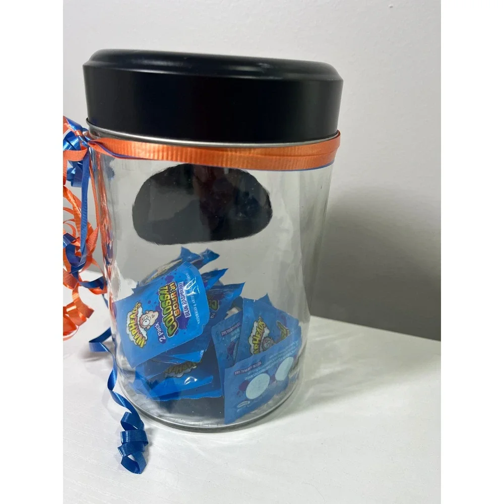 University of Florida UF Gators‎ Glass Canister Jar with Black Lid Blue Orange